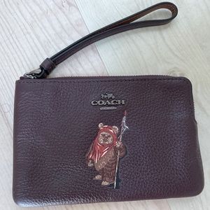 Coach X Star Wars Ewok Corner Zip Wristlet New